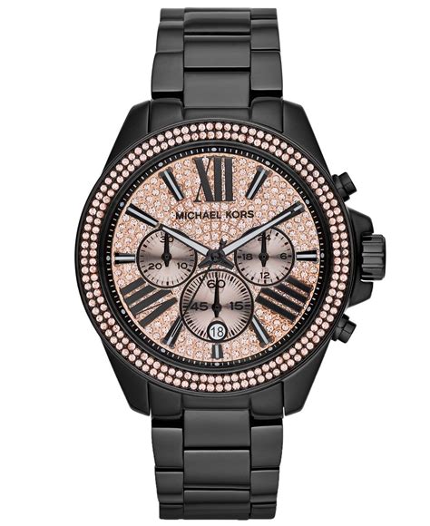 zwarte horloge michael kors|michael kors black watches.